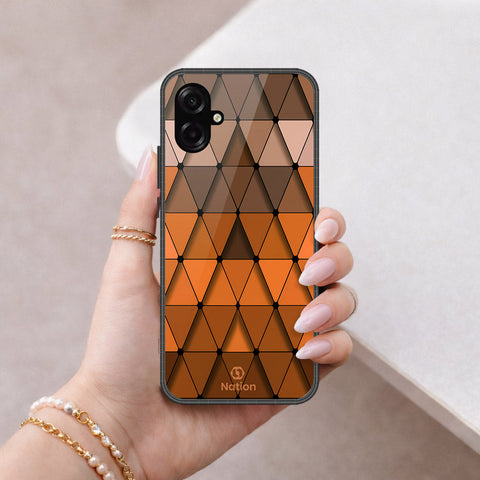 Samsung Galaxy F07 Cover - ONation Pyramid Series - HQ Ultra Shine Premium Infinity Glass Soft Silicon Borders Case