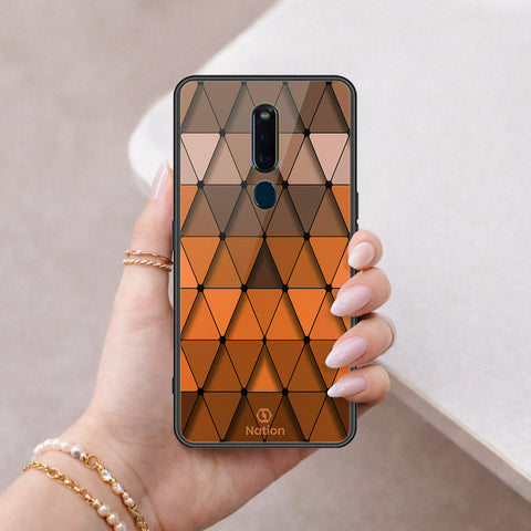 Oppo R19 Cover - ONation Pyramid Series - HQ Ultra Shine Premium Infinity Glass Soft Silicon Borders Case