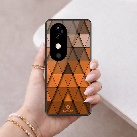 Vivo S19 Cover - ONation Pyramid Series - HQ Ultra Shine Premium Infinity Glass Soft Silicon Borders Case