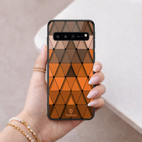 Samsung Galaxy S10 5G Cover - ONation Pyramid Series - HQ Ultra Shine Premium Infinity Glass Soft Silicon Borders Case