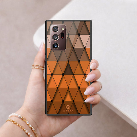 Samsung Galaxy Note 20 Ultra Cover - ONation Pyramid Series - HQ Ultra Shine Premium Infinity Glass Soft Silicon Borders Case