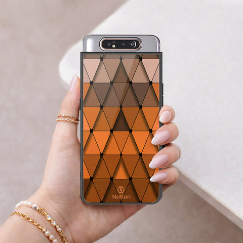 Samsung Galaxy A80 Cover - ONation Pyramid Series - HQ Ultra Shine Premium Infinity Glass Soft Silicon Borders Case
