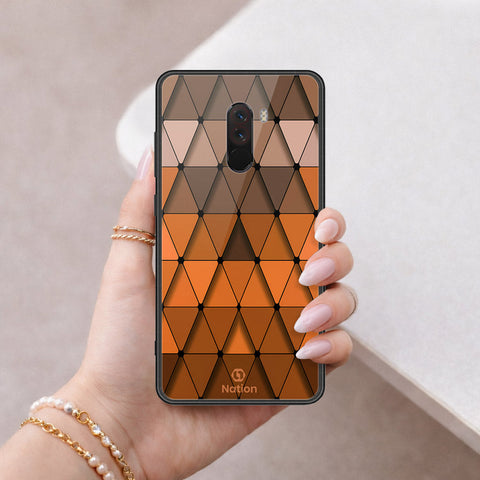 Xiaomi Pocophone F1 Cover - ONation Pyramid Series - HQ Ultra Shine Premium Infinity Glass Soft Silicon Borders Case