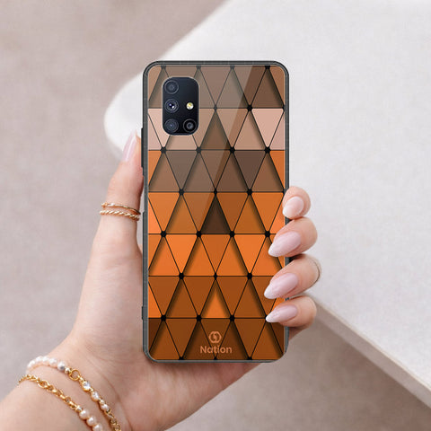 Samsung Galaxy M51 Cover - ONation Pyramid Series - HQ Ultra Shine Premium Infinity Glass Soft Silicon Borders Case