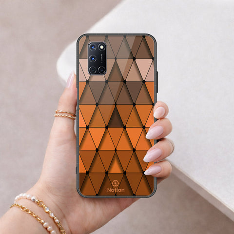 Oppo A72 Cover - ONation Pyramid Series - HQ Ultra Shine Premium Infinity Glass Soft Silicon Borders Case