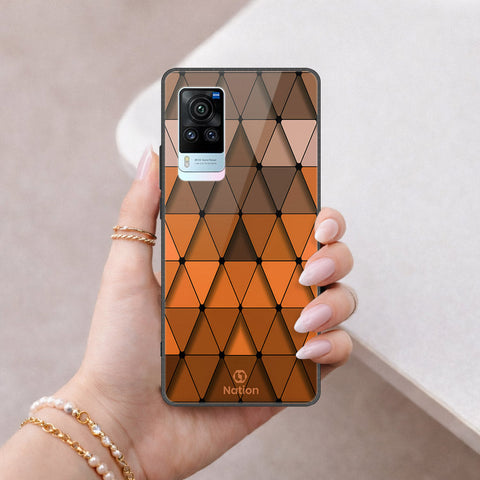 Vivo X60 Cover - ONation Pyramid Series - HQ Ultra Shine Premium Infinity Glass Soft Silicon Borders Case