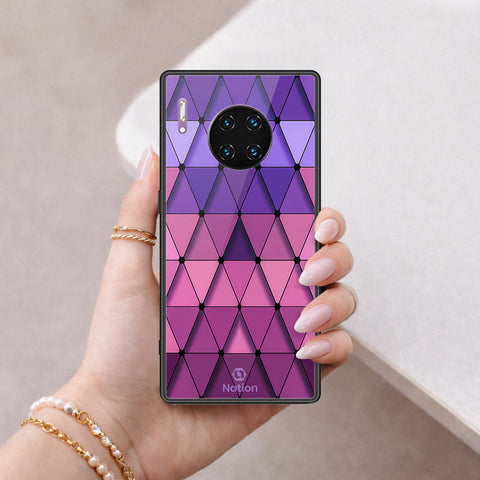 Huawei Mate 30 Pro Cover - ONation Pyramid Series - HQ Ultra Shine Premium Infinity Glass Soft Silicon Borders Case