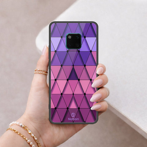 Huawei Mate 20 Pro Cover - ONation Pyramid Series - HQ Ultra Shine Premium Infinity Glass Soft Silicon Borders Case