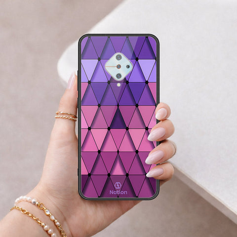 Vivo S1 Pro Cover - ONation Pyramid Series - HQ Ultra Shine Premium Infinity Glass Soft Silicon Borders Case