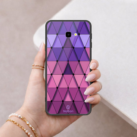 Samsung Galaxy J4 Plus Cover - ONation Pyramid Series - HQ Ultra Shine Premium Infinity Glass Soft Silicon Borders Case