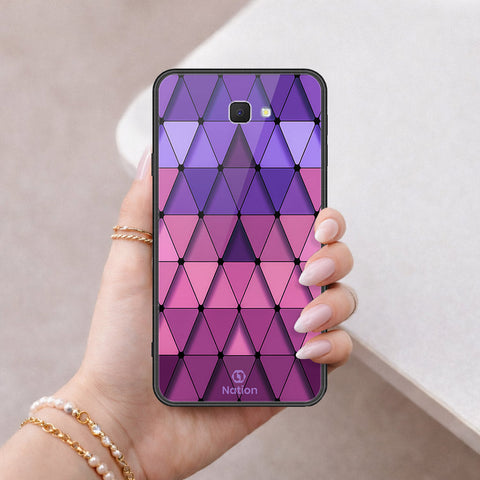 Samsung Galaxy J7 Prime Cover - ONation Pyramid Series - HQ Ultra Shine Premium Infinity Glass Soft Silicon Borders Case
