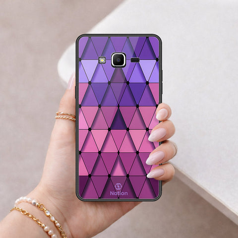 Samsung Galaxy Grand Prime Cover - ONation Pyramid Series - HQ Ultra Shine Premium Infinity Glass Soft Silicon Borders Case