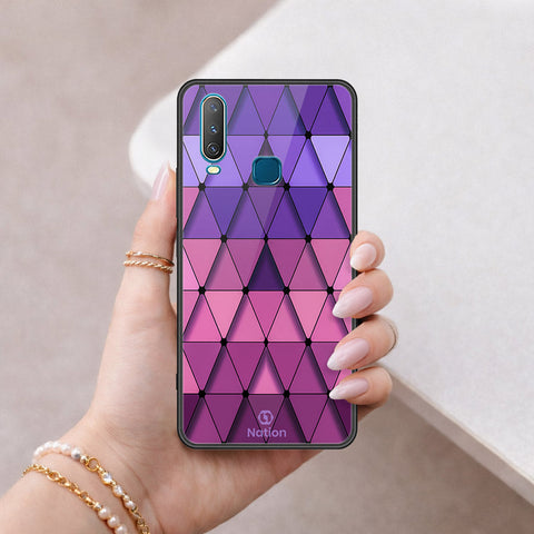 Vivo Y12 Cover - ONation Pyramid Series - HQ Ultra Shine Premium Infinity Glass Soft Silicon Borders Case