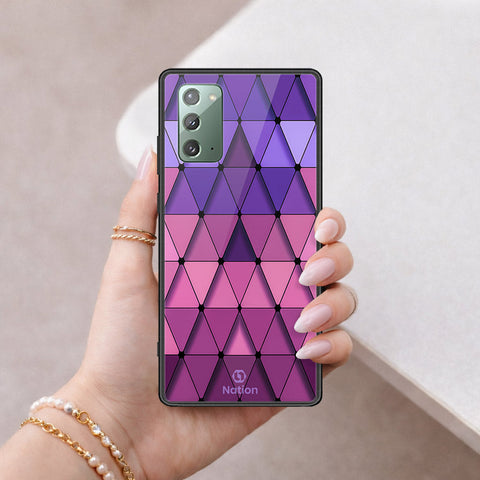Samsung Galaxy Note 20 Cover - ONation Pyramid Series - HQ Ultra Shine Premium Infinity Glass Soft Silicon Borders Case