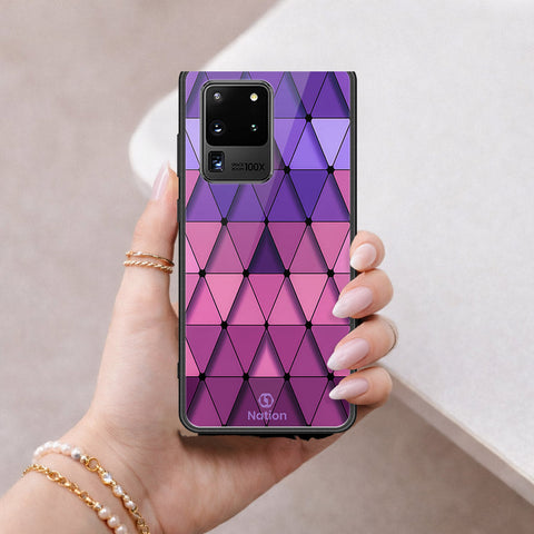 Samsung Galaxy S20 Ultra Cover - ONation Pyramid Series - HQ Ultra Shine Premium Infinity Glass Soft Silicon Borders Case
