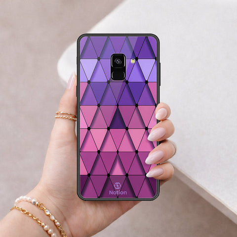 Samsung Galaxy A8 2018 Cover - ONation Pyramid Series - HQ Ultra Shine Premium Infinity Glass Soft Silicon Borders Case