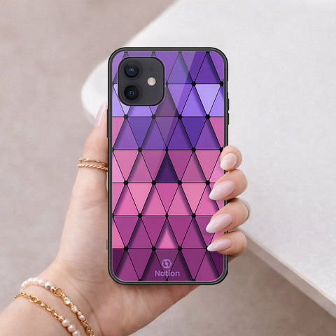 iPhone 12 Mini Cover - ONation Pyramid Series - HQ Ultra Shine Premium Infinity Glass Soft Silicon Borders Case