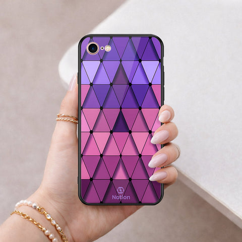 iPhone SE 2020 - ONation Pyramid Series - HQ Ultra Shine Premium Infinity Glass Soft Silicon Borders Case