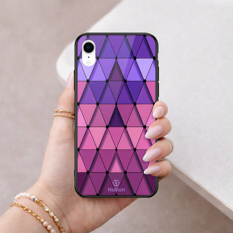 iPhone XR - ONation Pyramid Series - HQ Ultra Shine Premium Infinity Glass Soft Silicon Borders Case