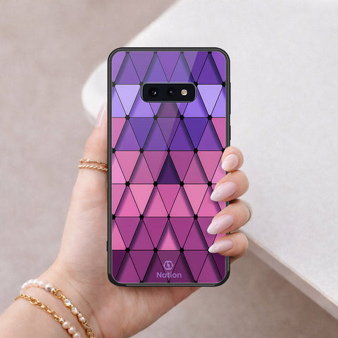 Samsung Galaxy S10e Cover - ONation Pyramid Series - HQ Ultra Shine Premium Infinity Glass Soft Silicon Borders Case