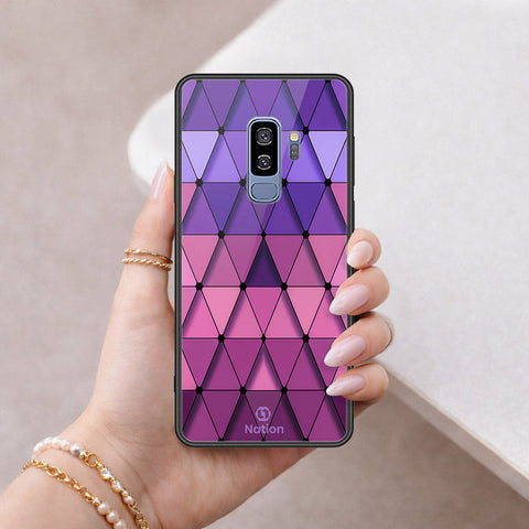 Samsung Galaxy S9 Plus Cover - ONation Pyramid Series - HQ Ultra Shine Premium Infinity Glass Soft Silicon Borders Case