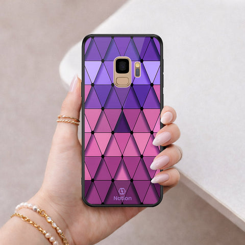 Samsung Galaxy S9 Cover - ONation Pyramid Series - HQ Ultra Shine Premium Infinity Glass Soft Silicon Borders Case