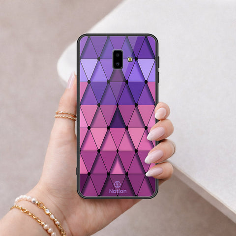Samsung Galaxy J6 Prime Cover - ONation Pyramid Series - HQ Ultra Shine Premium Infinity Glass Soft Silicon Borders Case