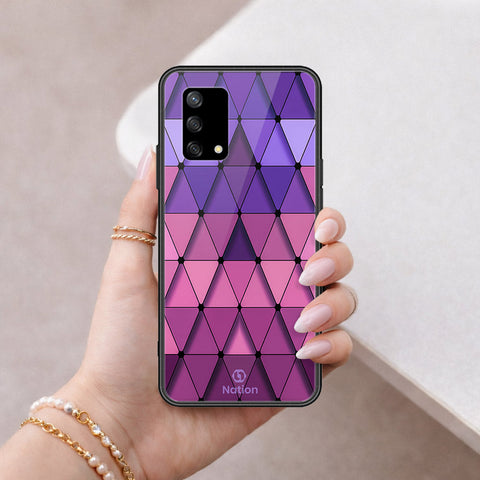 Oppo Reno 6 Lite Cover - ONation Pyramid Series - HQ Ultra Shine Premium Infinity Glass Soft Silicon Borders Case