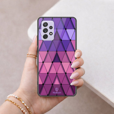 Samsung Galaxy A72 Cover - ONation Pyramid Series - HQ Ultra Shine Premium Infinity Glass Soft Silicon Borders Case