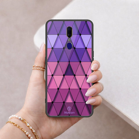 Oppo F11 Cover - ONation Pyramid Series - HQ Ultra Shine Premium Infinity Glass Soft Silicon Borders Case