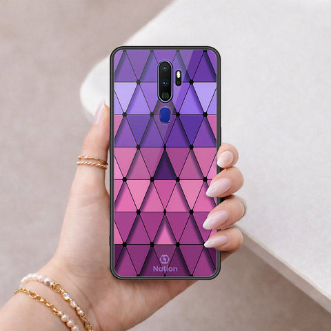 Oppo A9 2020 Cover - ONation Pyramid Series - HQ Ultra Shine Premium Infinity Glass Soft Silicon Borders Case