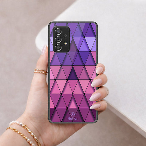 Samsung Galaxy A52 Cover - ONation Pyramid Series - HQ Ultra Shine Premium Infinity Glass Soft Silicon Borders Case