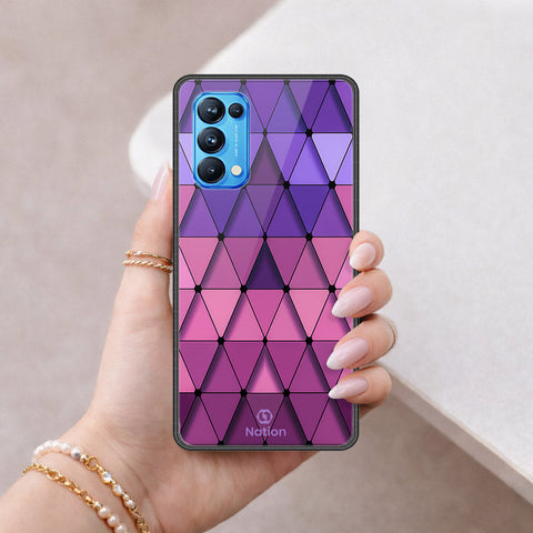 Oppo Reno 5 Pro 5G Cover - ONation Pyramid Series - HQ Ultra Shine Premium Infinity Glass Soft Silicon Borders Case