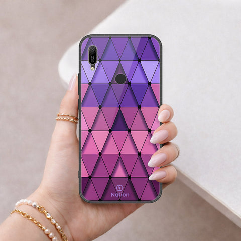 Huawei Y6s 2019 Cover - ONation Pyramid Series - HQ Ultra Shine Premium Infinity Glass Soft Silicon Borders Case
