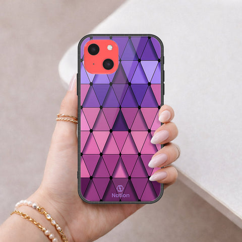 iPhone 13 Mini Cover - ONation Pyramid Series - HQ Ultra Shine Premium Infinity Glass Soft Silicon Borders Case