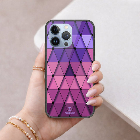 iPhone 13 Pro Cover - ONation Pyramid Series - HQ Ultra Shine Premium Infinity Glass Soft Silicon Borders Case