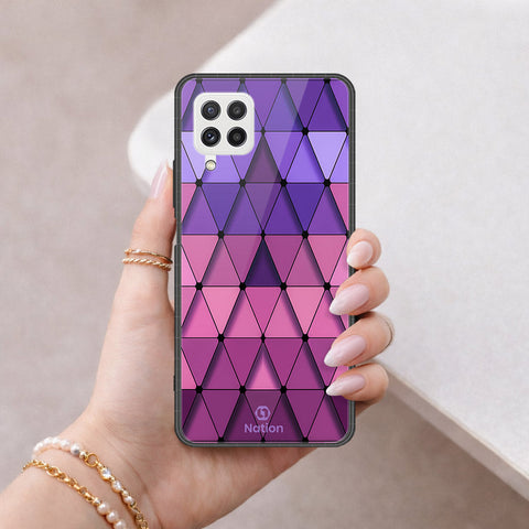 Samsung Galaxy M32 Cover - ONation Pyramid Series - HQ Ultra Shine Premium Infinity Glass Soft Silicon Borders Case