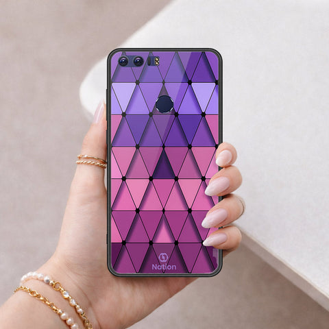 Huawei Honor 8 Cover - ONation Pyramid Series - HQ Ultra Shine Premium Infinity Glass Soft Silicon Borders Case