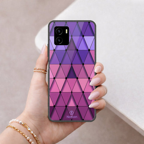Vivo Y15s Cover - ONation Pyramid Series - HQ Ultra Shine Premium Infinity Glass Soft Silicon Borders Case