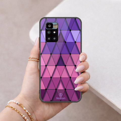Xiaomi Redmi 10 Cover - ONation Pyramid Series - HQ Ultra Shine Premium Infinity Glass Soft Silicon Borders Case