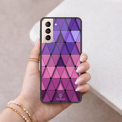 Samsung Galaxy S21 FE 5G Cover - ONation Pyramid Series - HQ Ultra Shine Premium Infinity Glass Soft Silicon Borders Case