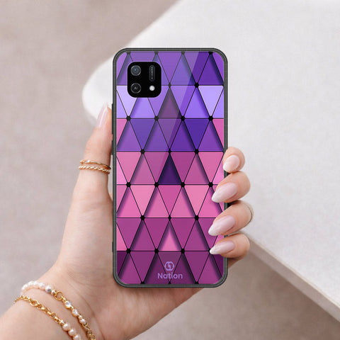 Oppo A16K Cover - ONation Pyramid Series - HQ Ultra Shine Premium Infinity Glass Soft Silicon Borders Case
