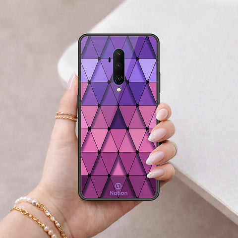 OnePlus 7T Pro Cover - ONation Pyramid Series - HQ Ultra Shine Premium Infinity Glass Soft Silicon Borders Case