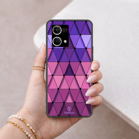 Oppo F21 Pro 4G Cover - ONation Pyramid Series - HQ Ultra Shine Premium Infinity Glass Soft Silicon Borders Case