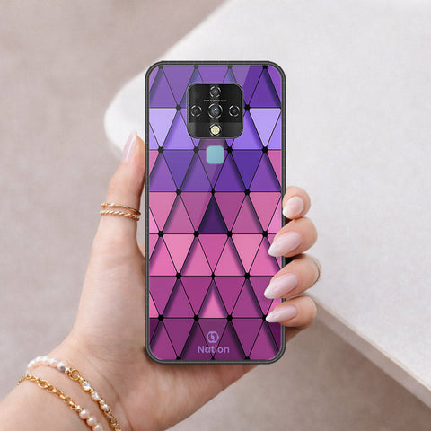 Tecno Camon 16 SE Cover - ONation Pyramid Series - HQ Ultra Shine Premium Infinity Glass Soft Silicon Borders Case