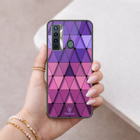 Tecno Camon 17 Cover - ONation Pyramid Series - HQ Ultra Shine Premium Infinity Glass Soft Silicon Borders Case