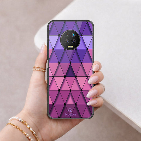 Infinix Note 7 Cover - ONation Pyramid Series - HQ Ultra Shine Premium Infinity Glass Soft Silicon Borders Case