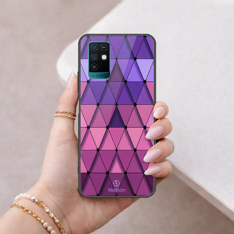 Infinix Note 10 Cover - ONation Pyramid Series - HQ Ultra Shine Premium Infinity Glass Soft Silicon Borders Case