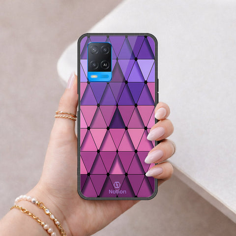 Oppo A54 4G Cover - ONation Pyramid Series - HQ Ultra Shine Premium Infinity Glass Soft Silicon Borders Case