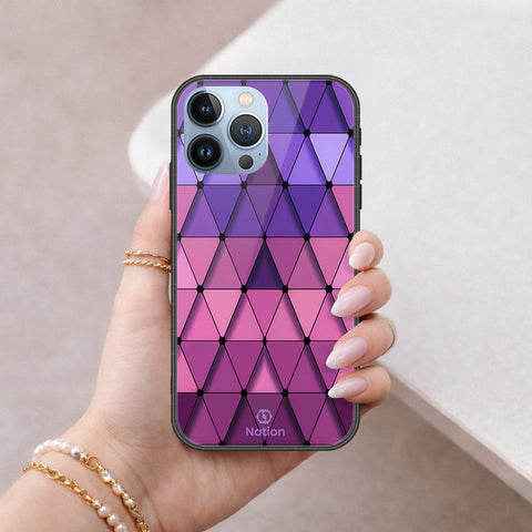 iPhone 14 Pro Cover - ONation Pyramid Series - HQ Ultra Shine Premium Infinity Glass Soft Silicon Borders Case